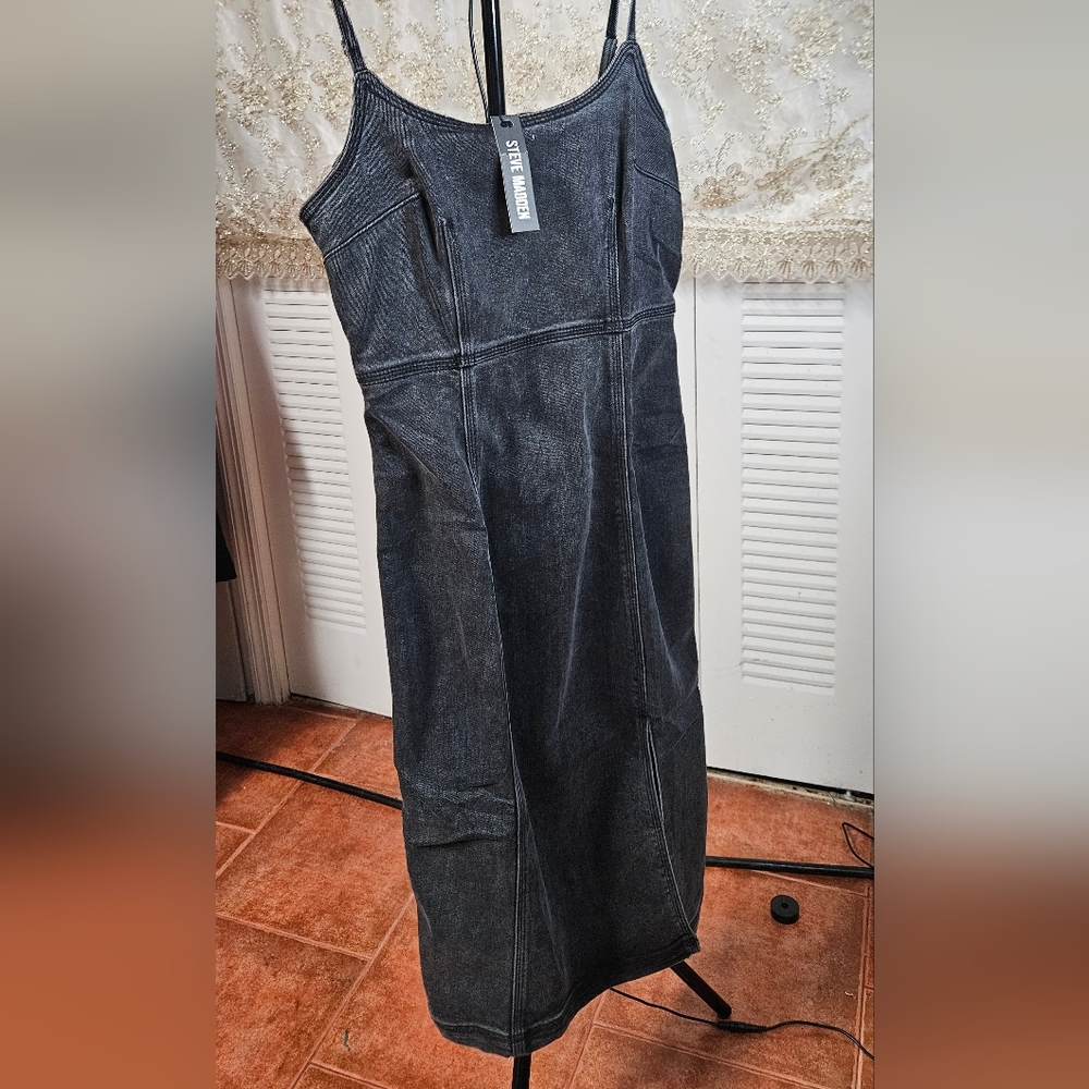 Steve Madden Black Denim Dress - Picture 8 of 8